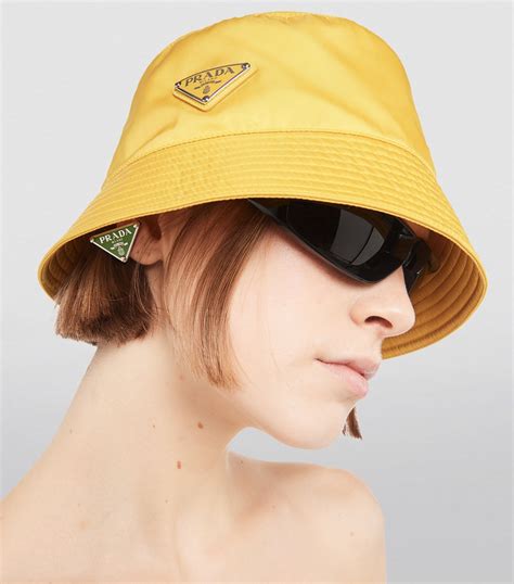 prada yellow hat|Prada visor.